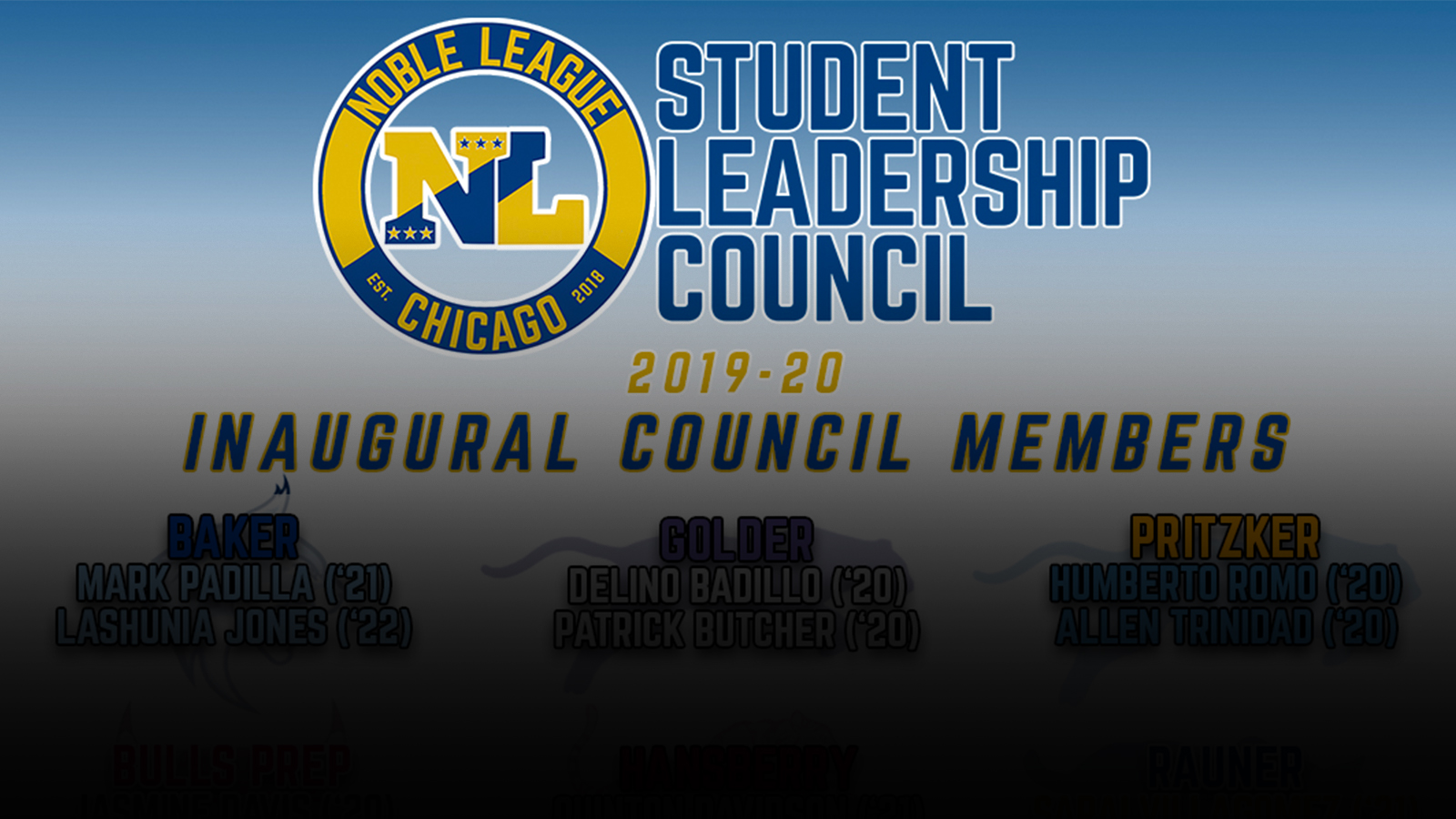 2019-20 Noble League Student Leadership Council Announced